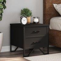 Berkfield Home Bedside Cabinet Black 40x41x40 cm Engineered Wood | Size: 40 x 41 x 40 cm