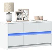 Berkfield Home TV Cabinet with LED White 100x34x50 cm Engineered Wood | Size: 100 x 34 x 50 cm