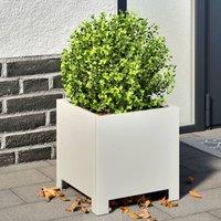Berkfield Home Garden Planter White 30x30x30 cm Steel | Size: 30 x 30 x 30 cm