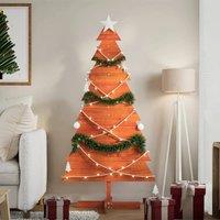 Berkfield Home Wooden Christmas Tree for Decoration Wax Brown 150 cm Solid Wood Pine