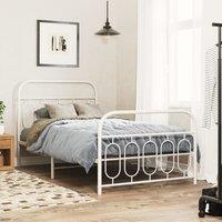 Berkfield Home Metal Bed Frame without Mattress with Footboard White 100x190cm | Size: 100x190 cm
