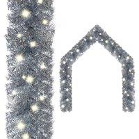Berkfield Home Christmas Garland with LED Lights 10 m Silver