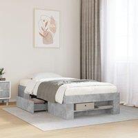 Berkfield Home Bed Frame without Mattress Concrete Grey 90x190cm Engineered Wood | Size: 90x190 cm