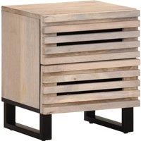 Berkfield Home Bedside Cabinet 40x33x46 cm Solid Wood Bleached Mango in Brown | Size: 40 x 33 x 46 cm