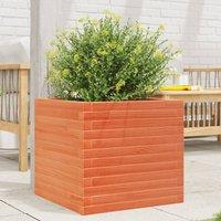 Berkfield Home Garden Planter Wax Brown 50x50x45.5 cm Solid Wood Pine