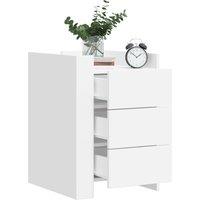 Berkfield Home Bedside Cabinet White 45x50x65 cm Engineered Wood | Size: 45 x 50 x 65 cm