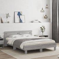Bed Frame without Mattress Grey Sonoma 150x200 cm King Size