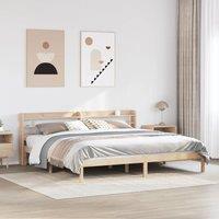 Berkfield Home Bed Frame without Mattress 200x200 cm Solid Wood Pine in Brown