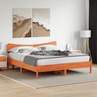 Berkfield Home Bed Frame without Mattress Wax Brown 200x200 cm Solid Wood Pine