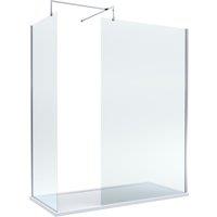 Balterley 8mm Glass Wetroom Screens Chrome Profile & Tray 1700 x 800mm in Silver