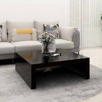 Berkfield Home Coffee Table Black 100x100x35 cm Engineered Wood | Size: 100 x 100 x 35 cm