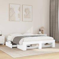 Berkfield Home Bed Frame without Mattress White 150x200 cm King Size Engineered Wood