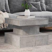 Berkfield Home Coffee Table with LED Lights Concrete Grey 50x50x40 cm | Size: 50 x 50 x 40 cm