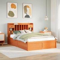 Berkfield Home Bed Frame without Mattress Wax Brown 140x200 cm Solid Wood Pine