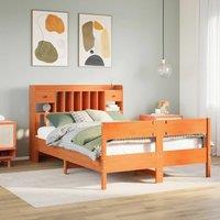 Bookcase Bed without Mattress Wax Brown 140x190cm Solid Wood Pine