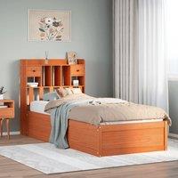 Bed Frame without Mattress Wax Brown 75x190 cm Small Single Solid Wood Pine