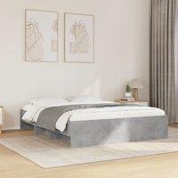 Berkfield Home Bed Frame without Mattress Concrete Grey 150x200cm Engineered Wood | Size: 150x200 cm