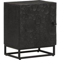 Berkfield Home Bedside Cabinet Black 40x30x50 cm Solid Wood Mango & Iron | Size: 40 x 30 x 50 cm