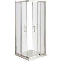 Balterley 6mm Glass Corner Entry Shower Enclosure Chrome 800mm in Silver