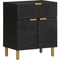 Berkfield Home Bedside Cabinet Black 50x33x60 cm Engineered Wood | Size: 50 x 33 x 60 cm