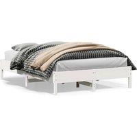 Berkfield Home Bed Frame without Mattress White 120x200 cm Solid Wood Pine | Size: Small Double