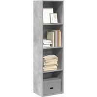 Bookcase Concrete Grey 40x30x152 cm Engineered Wood