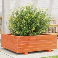 Berkfield Home Garden Planter Wax Brown 70x70x26.5 cm Solid Wood Pine