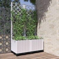 Berkfield Home Garden Planter with Trellis White 80x40x136 cm PP | Size: 80 x 40 x 136 cm