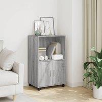 Berkfield Home Rolling Cabinet Grey sonoma 55x40x91 cm Engineered Wood | Size: 55 x 40 x 91 cm