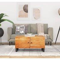 Berkfield Home Coffee Table 80x50x40 cm Solid Wood Acacia&Engineered Wood in Brown | Size: 80 x 50 x 40 cm