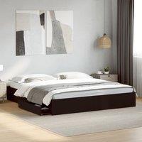 Berkfield Home Bed Frame with Drawers without Mattress Black 200x200 cm