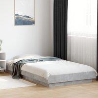 Berkfield Home Bed Frame with LED Lights without Mattress Concrete Grey 75x190cm | Size: 75x190 cm