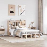 Berkfield Home Bookcase Bed without Mattress 150x200 cm King Size Solid Wood Pine in Brown
