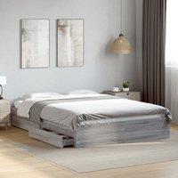 Berkfield Home Bed Frame with Drawers without Mattress Grey Sonoma 160x200 cm