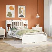 Berkfield Home Bookcase Bed without Mattress White 140x200cm Solid Wood Pine | Size: 140x200 cm