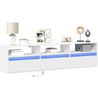 Berkfield Home TV Wall Cabinet with LED White 180x31x45 cm | Size: 180 x 31 x 45 cm