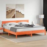 Berkfield Home Bed Frame without Mattress Wax Brown 180x200 cm Super King Solid Wood Pine