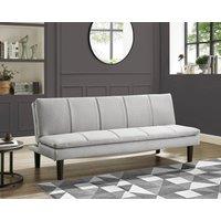 Home Detail Pearse Fabric Sofa Bed With Ribbed Fabric Detail & Black Legs in Light Grey