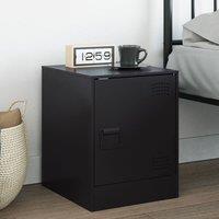 Berkfield Home Bedside Cabinet Black 34.5x39x44 cm Steel