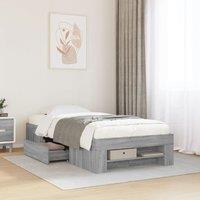 Berkfield Home Bed Frame without Mattress Grey Sonoma 90x200 cm Engineered Wood