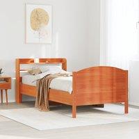 Bed Frame without Mattress Wax Brown 90x200 cm Solid Wood Pine