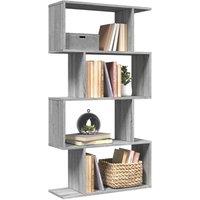 Berkfield Home Room Divider Bookcase 4-Tier Grey Sonoma 70x24x129 cm Engineered Wood | Size: 70 x 24 x 129 cm