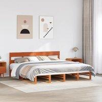 Berkfield Home Bed Frame without Mattress Wax Brown 180x200 cm Super King Solid Wood Pine