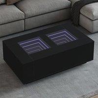 Berkfield Home Coffee Table with Infinity LED Black 116x69x40 cm | Size: 116 x 69 x 40 cm