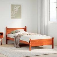 Berkfield Home Bed Frame without Mattress Wax Brown 100x200 cm Solid Wood Pine