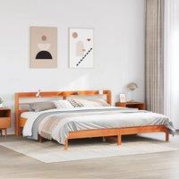 Berkfield Home Bed Frame without Mattress Wax Brown 180x200 cm Super King Solid Wood Pine
