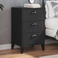 Berkfield Home Bedside Cabinet VIKEN Black Engineered Wood