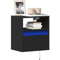 Berkfield Home TV Wall Cabinets with LED Lights 2 pcs Black 41x31x45 cm | Size: 41 x 31 x 45 cm