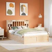 Bed Frame without Mattress 140x190 cm Solid Wood Pine