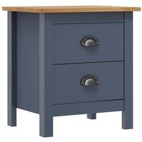 Berkfield Home Bedside Cabinet Hill Grey 46x35x49.5 cm Solid Pine Wood